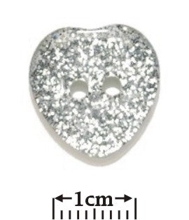 Glitter Heart Buttons