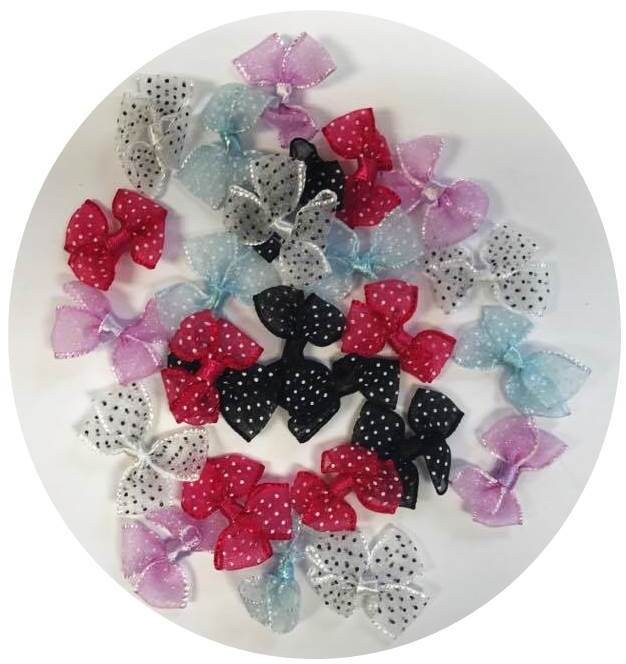 Organza Double Bow with Polka Dots