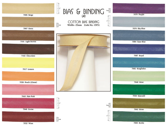 25mm Cotton Bias Binding