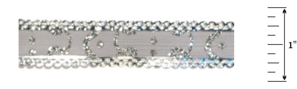 15mm Metallic & Glitter edge Ribbon