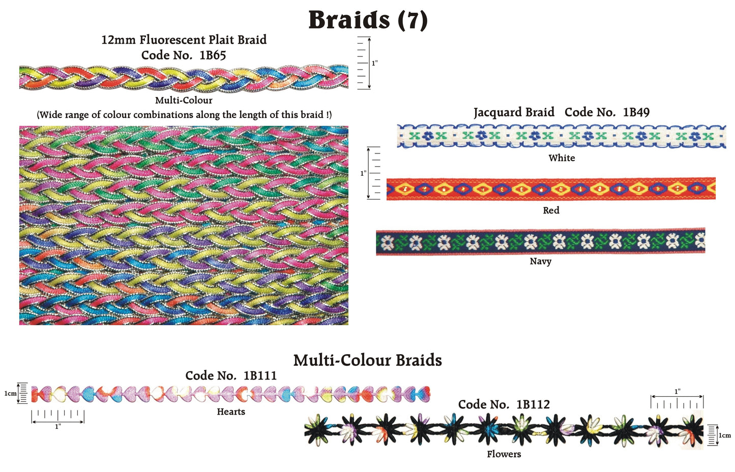 12mm Fluorescent Plait Braid