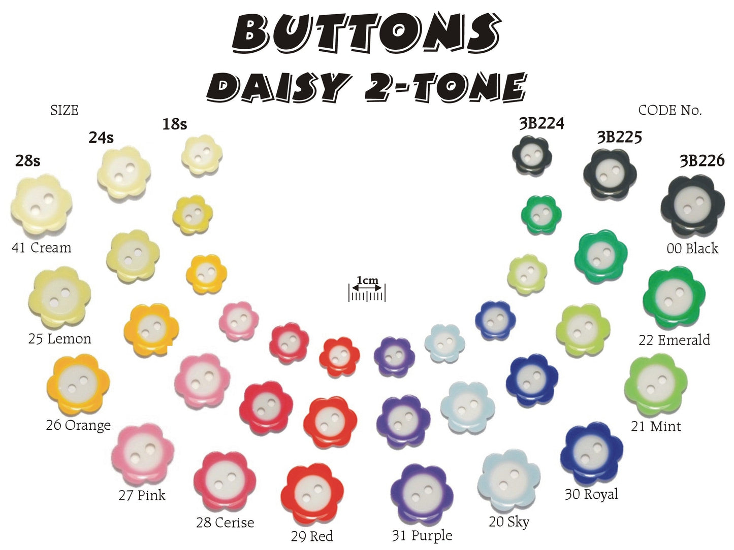 Daisy 2 Tone Buttons