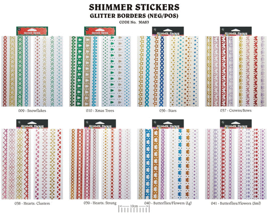 Glitter Border Stickers (neg/pos)