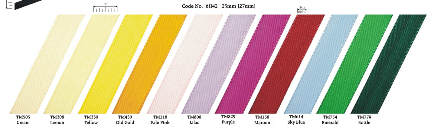 25mm Grosgrain Nylon Ribbon