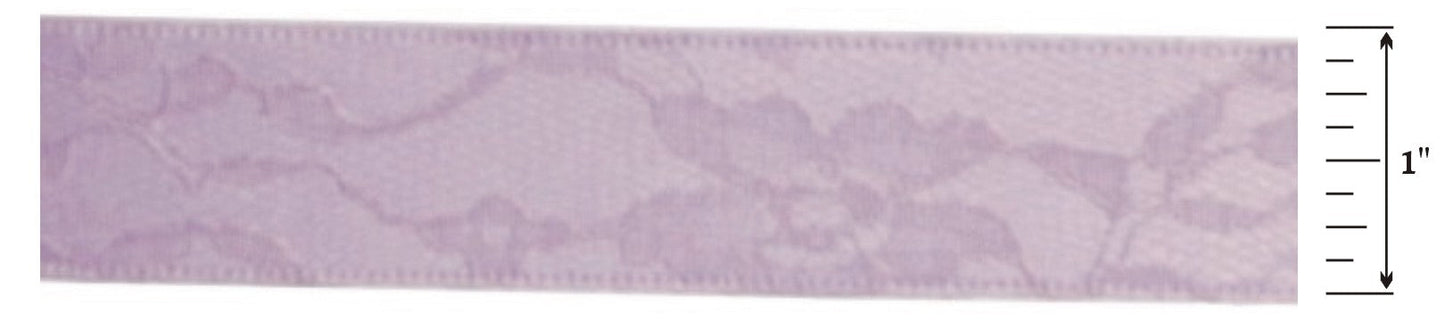 25mm Lace Covered Satin Ribbon