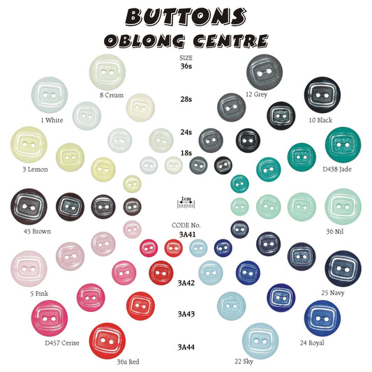 Square 2 Hole Buttons