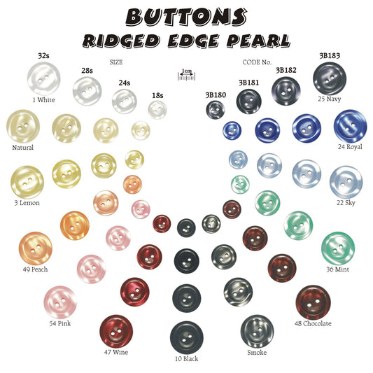 Ridge Edge Pearl Buttons