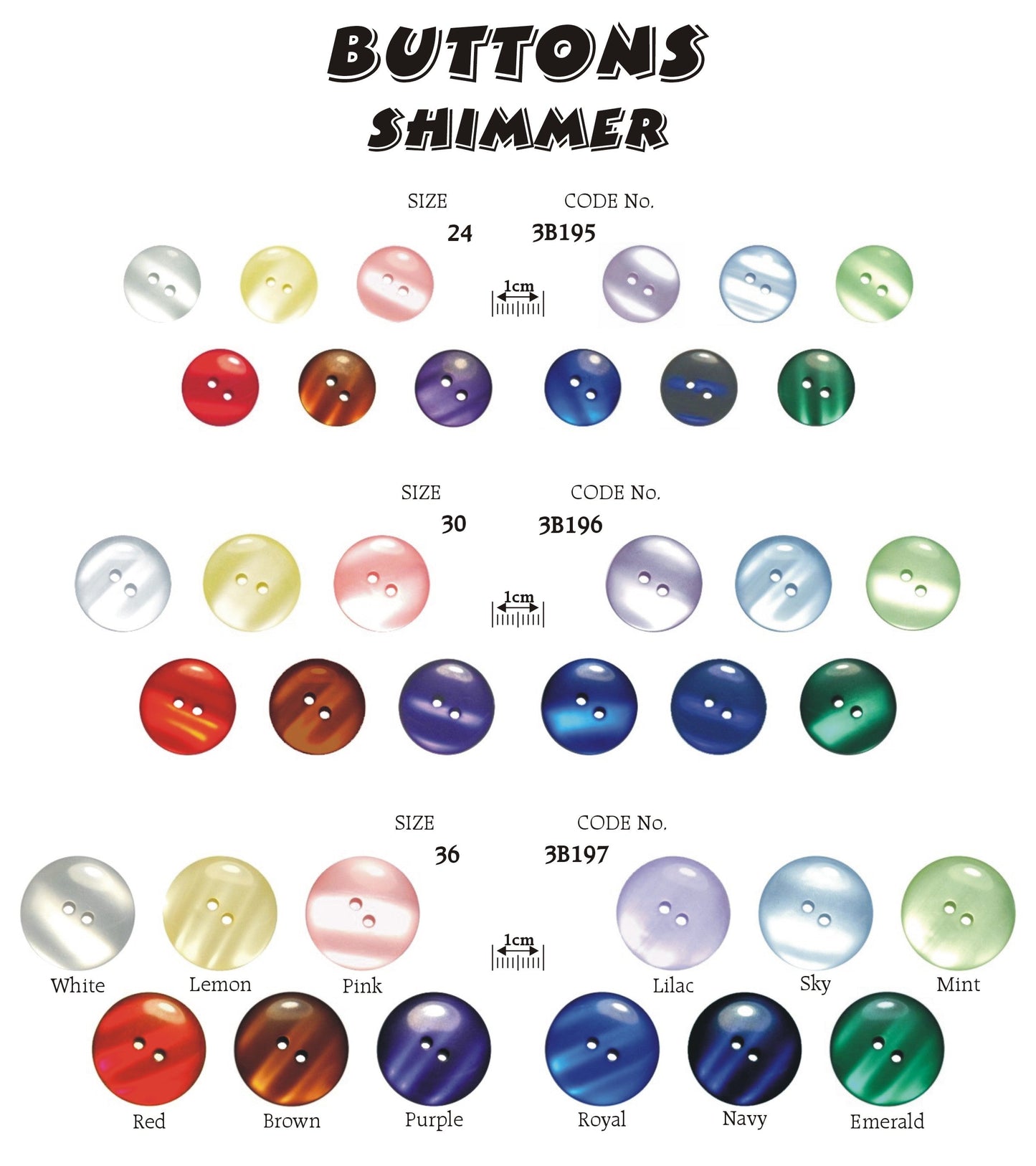 2 Hole Shimmer Button