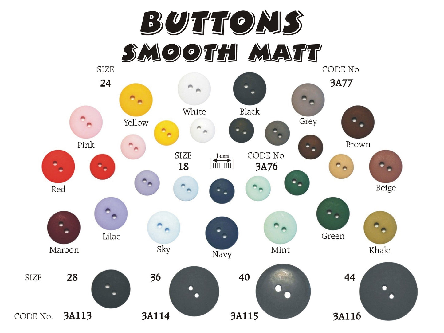 2 Hole Smooth Matt Button