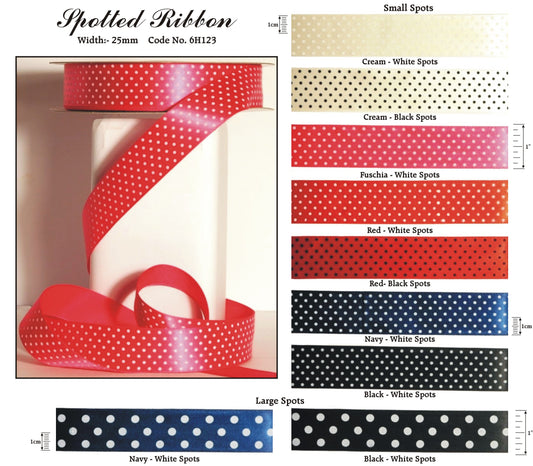 25mm Spotted Ribbon