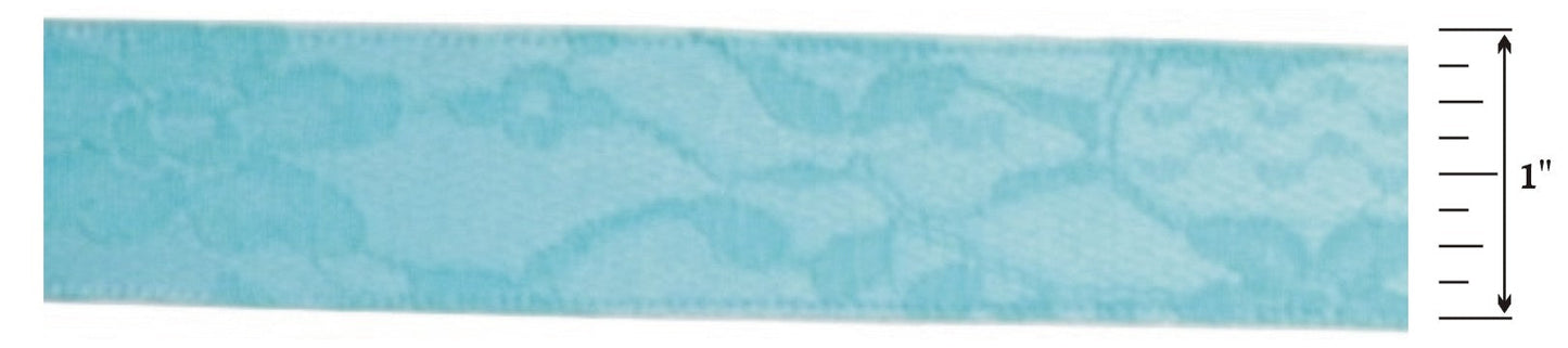 25mm Lace Covered Satin Ribbon