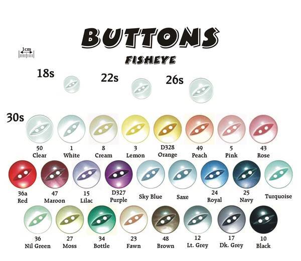 Fisheye Buttons Colours 26 Onwards
