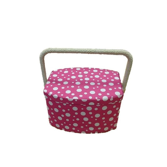 Pink & White Dotty Sewing Box